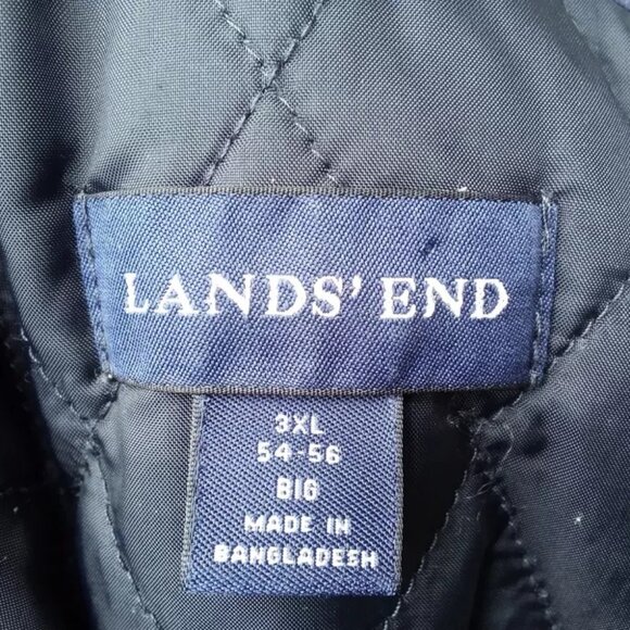 Land's End Men's 3XL Big Insulated Wind/Waterproof AquaCheck Jacket Coat w/Hood - Picture 8 of 9